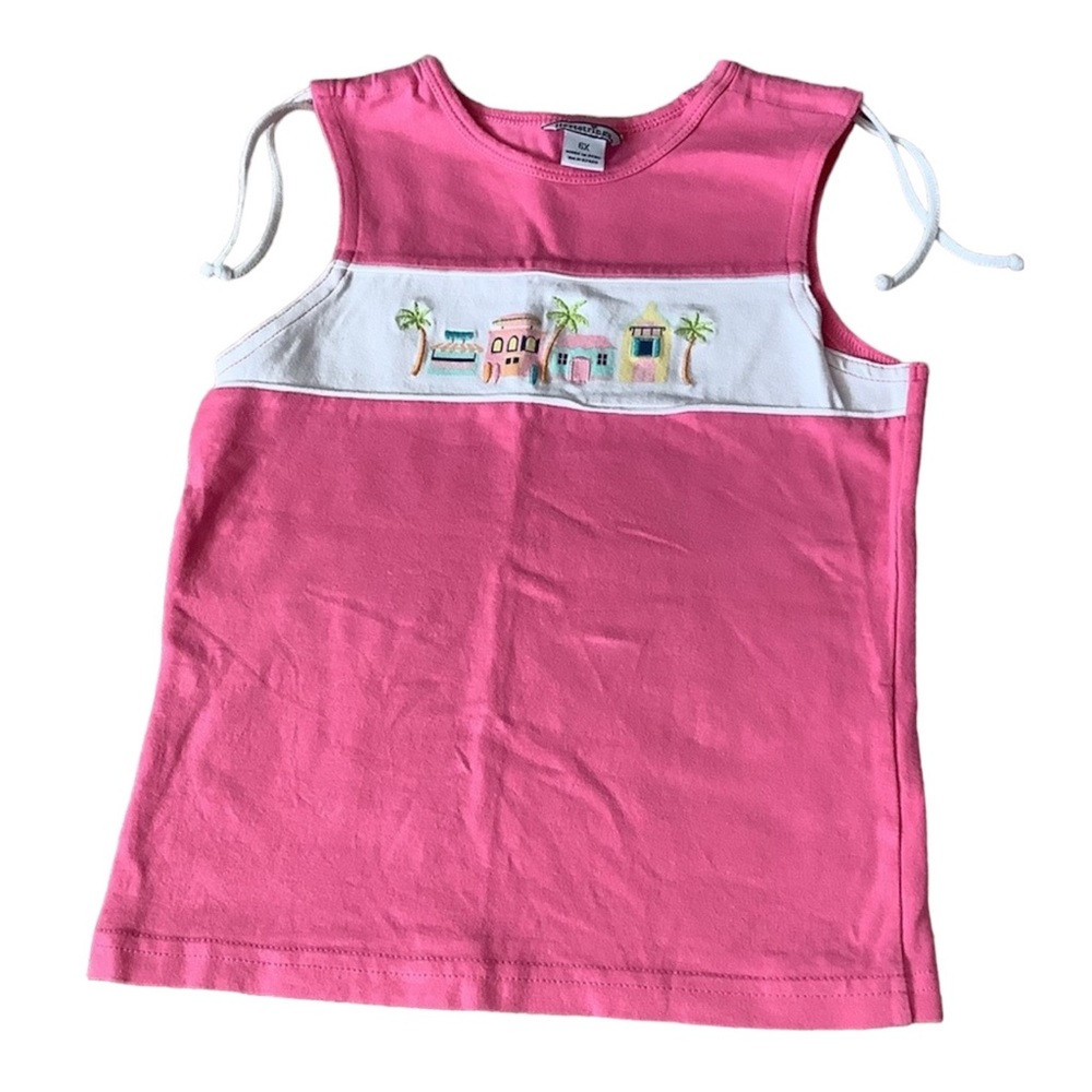 BOGO 🥳 Hartstrings tank top / girls 6X / embroidered tropical vacation casual